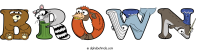 brown animal word art