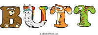 butt animal word art