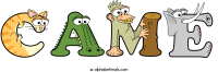 came animal word art