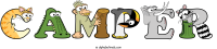 camper animal word art