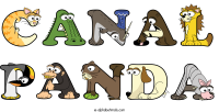 canal-panda spelled using animal alphabet letters