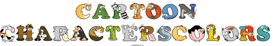 Cartoon Characterscolors animal word art spelling Cartoon Characterscolors with Alphabetimals - cartoon alphabet animals