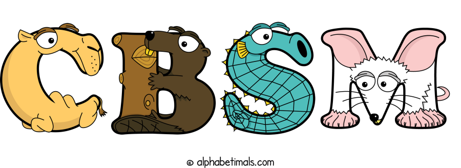 Cbsm animal word art spelling Cbsm with Alphabetimals - cartoon alphabet animals