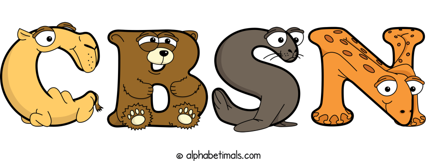 Cbsn animal word art spelling Cbsn with Alphabetimals - cartoon alphabet animals