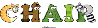 chair animal word art