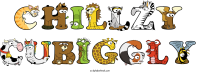 chillzy-cubiggly animal word art