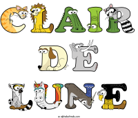 clair-de-lune animal word art