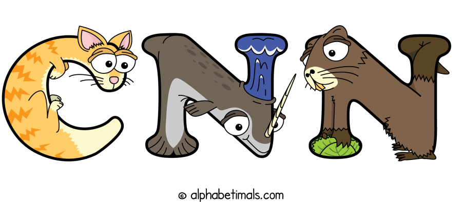 Cnn animal word art spelling Cnn with Alphabetimals - cartoon alphabet animals