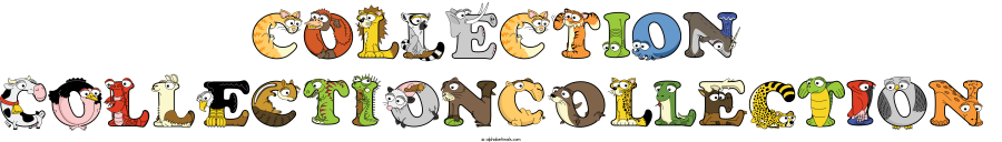 Collection Collectioncollection animal word art spelling Collection Collectioncollection with Alphabetimals - cartoon alphabet animals