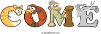 come animal word art