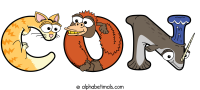 con animal word art