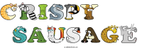 crispy------sausage spelled using animal alphabet letters