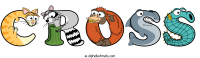 cross animal word art