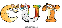 cut animal word art