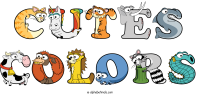 cutes-colors animal word art