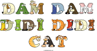 Dam Dam Didi Didi Cat animal word art