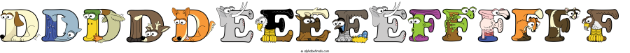 Dddddeeeeeffffff animal word art spelling Dddddeeeeeffffff with Alphabetimals - cartoon alphabet animals