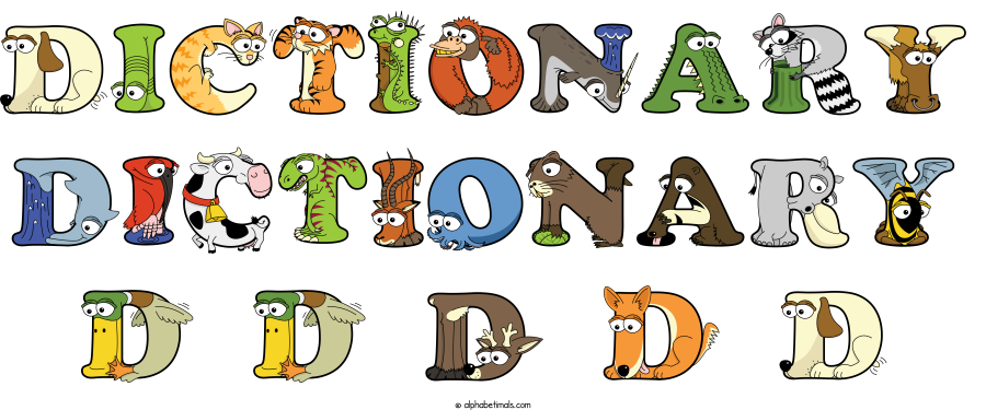 Dictionary Dictionary D D D D D animal word art spelling Dictionary Dictionary D D D D D with Alphabetimals - cartoon alphabet animals