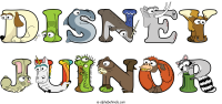 disney-juinor spelled using animal alphabet letters