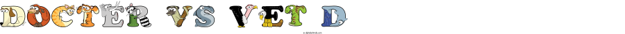 Docter Vs Vet D animal word art spelling Docter Vs Vet D with Alphabetimals - cartoon alphabet animals