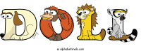 doll animal word art