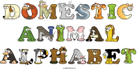domestic-animal-alphabet animal word art