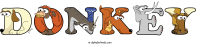 donkey animal word art