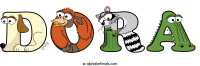 dora animal word art