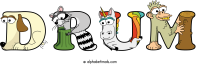 drum animal word art