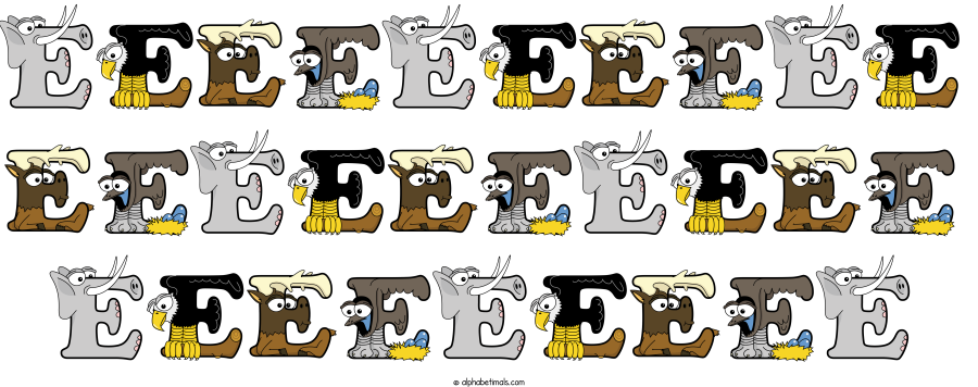 Eeeeeeeeee Eeeeeeeeee Eeeeeeeee animal word art spelling Eeeeeeeeee Eeeeeeeeee Eeeeeeeee with Alphabetimals - cartoon alphabet animals