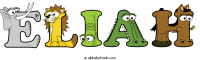 eliah animal word art