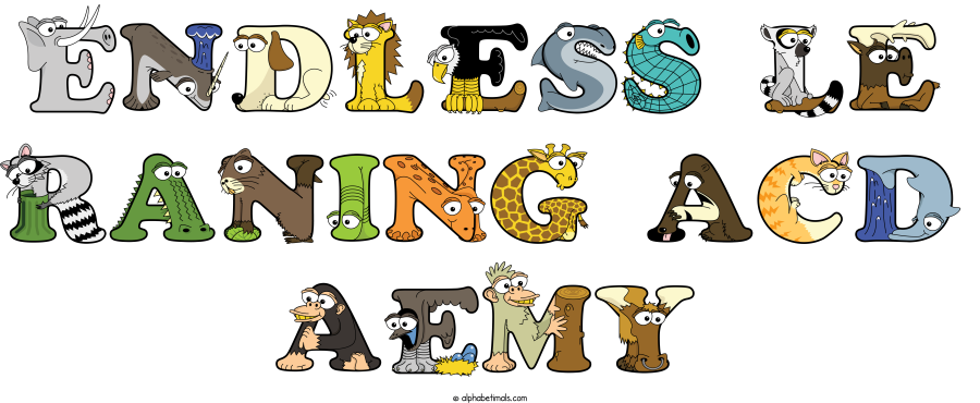 Endless Le Raning Acd Aemy animal word art spelling Endless Le Raning Acd Aemy with Alphabetimals - cartoon alphabet animals