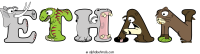 ethan animal word art