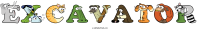 excavator animal word art