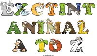 exctint-animal-a-to-z animal word art