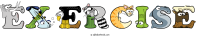exercise animal word art
