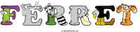ferret animal word art