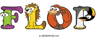 flop animal word art