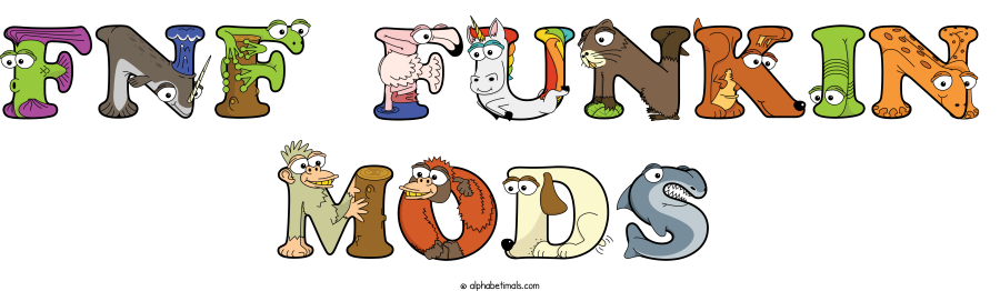 Fnf Funkin  Mods animal word art spelling Fnf Funkin  Mods with Alphabetimals - cartoon alphabet animals