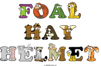 foal-hay-helmet animal word art