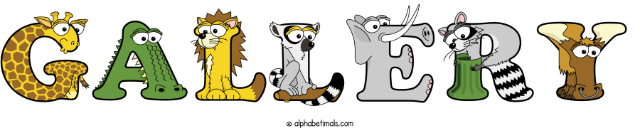 Gallery animal word art spelling Gallery with Alphabetimals - cartoon alphabet animals