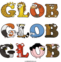 glob-glob-glob animal word art