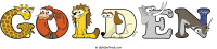 golden animal word art