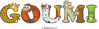 Goumi animal word art