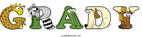 grady animal word art