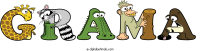 grama animal word art