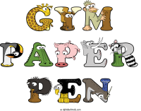 gym-paper-pen animal word art