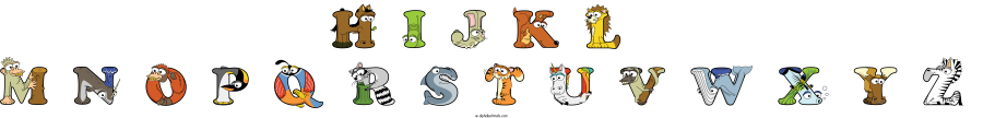H I J K L  M N O P Q R S T U V W X Y Z animal word art spelling H I J K L  M N O P Q R S T U V W X Y Z with Alphabetimals - cartoon alphabet animals