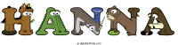 hanna animal word art