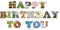 Happy  Birthday To You animal word art